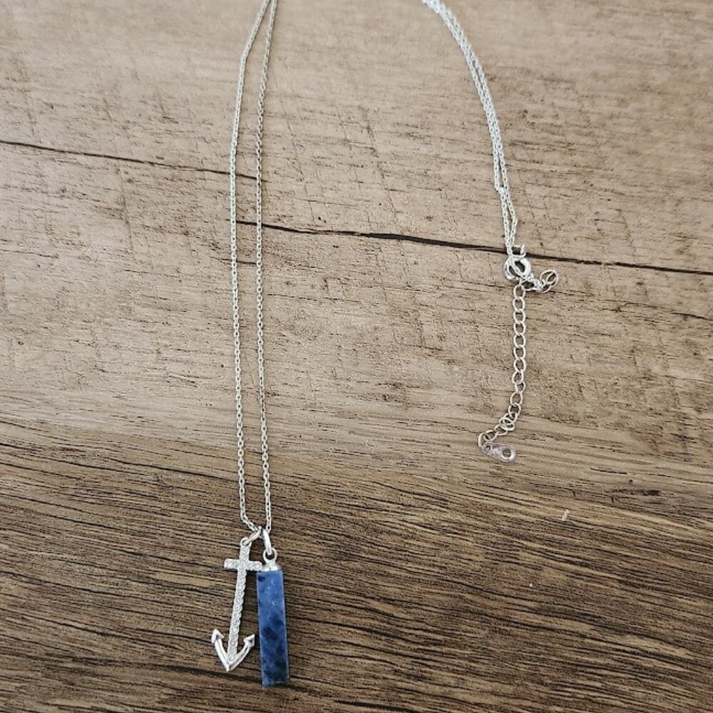 Believe by Brilliance Sodalite and Anchor necklace